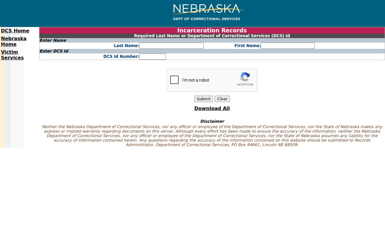 Merrick County arrest lookup follow-up in the NDCS incarcerated individual search