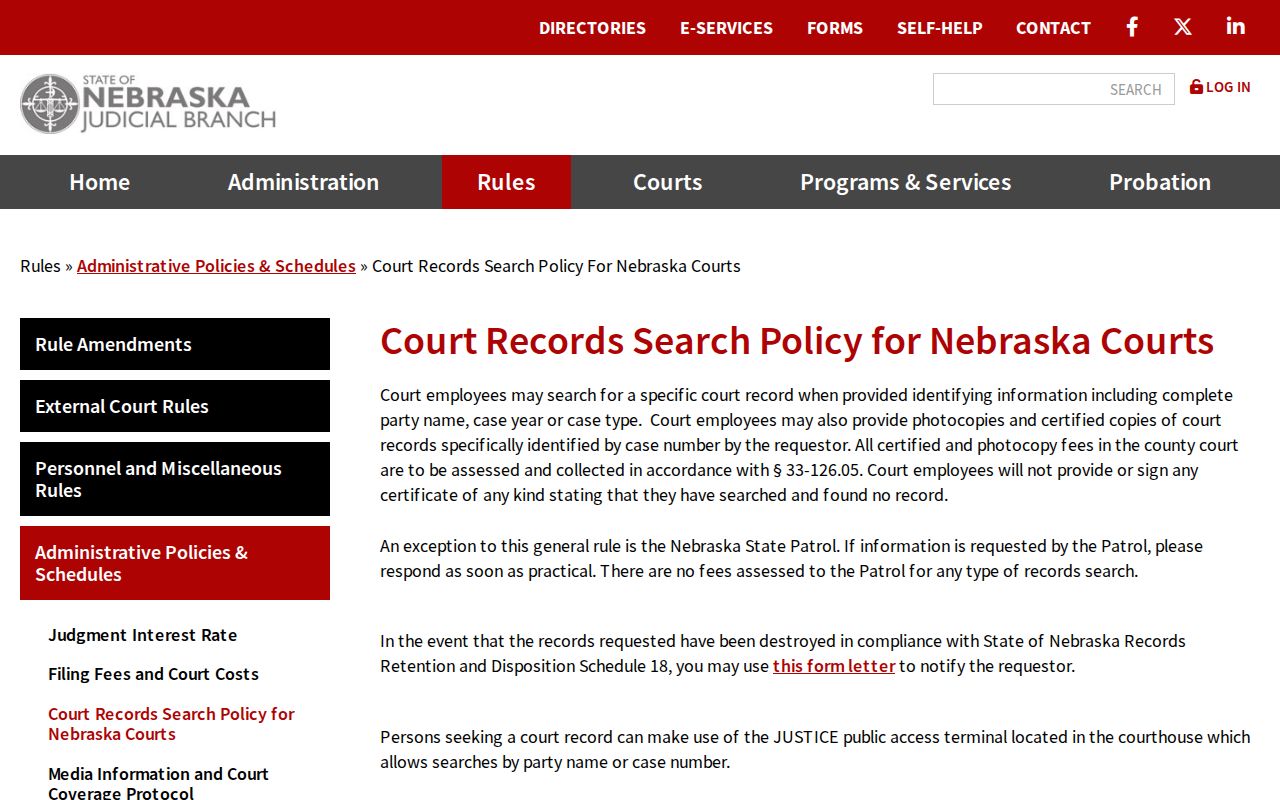 Merrick County criminal court case search policy and free terminal access