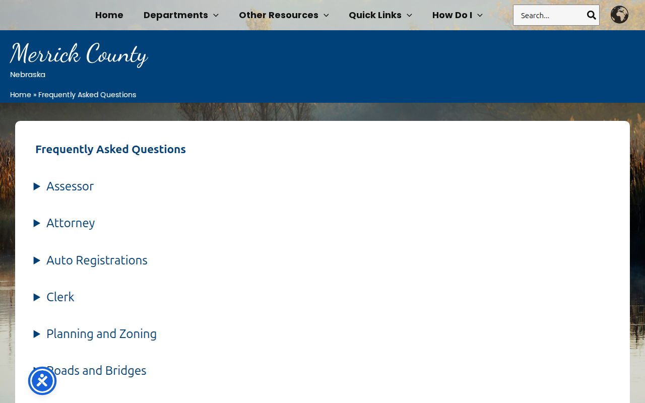 Palmer criminal records routing through the Merrick County records FAQ